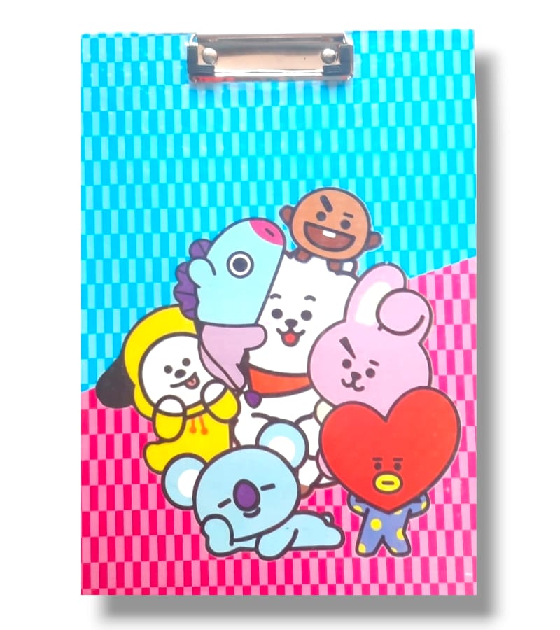 Cartoon Theme Clip Board, Exam Pad - Set of 1, Multicolor, 14x10 Inches